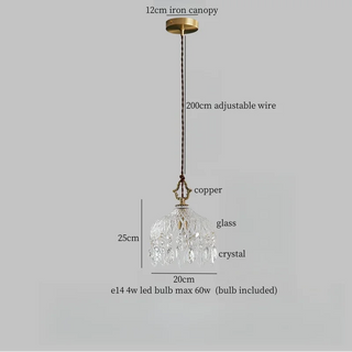 Celako™ Auricite Pendant Light | Crystal Glass Bedroom Lighting