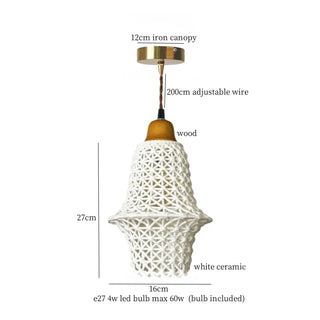 Celako™ Kurinuki Pendant Light | Ceramic Bedroom Lighting