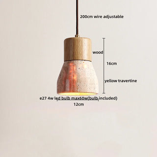 Celako™ Travertino Pendant Light | Yellow Travertine Kitchen Island Lighting