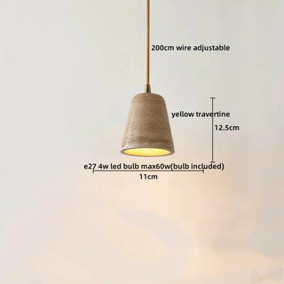Celako™ Tiverti Pendant Light | Yellow Travertine Bedroom Lighting