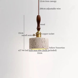 Celako™ Tivera Pendant Light | Yellow Travertine Japan Wabi Sabi
