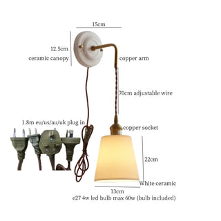 Celako™ Striora Wall Light | Ceramic Bedroom Lighting