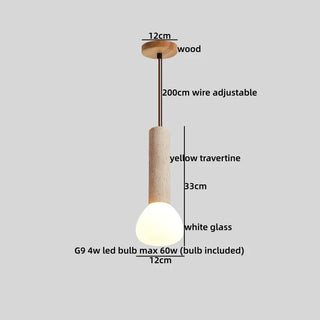 Celako™ Tufara Pendant Light | Yellow Travertine Wabi Sabi