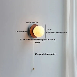 Celako™ Vitria Wall Light | Walnut Wood Bedroom Lighting