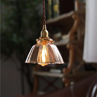 Celako™ Kohakudo Pendant Light | Amber Glass Bedroom Lighting