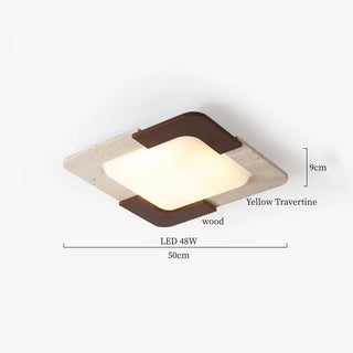 Celako™ Quadrite Ceiling Light | Yellow Travertine Bedroom Lighting