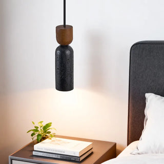 Celako™ Neravine Pendant Light | Black Travertine Bedroom Lighting