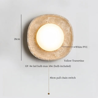 Celako™ Aurevarin Wall Light | Yellow Travertine Japan Style