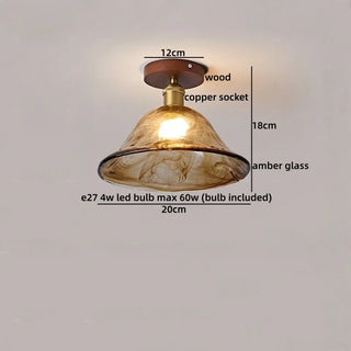 Celako™ Succino Ceiling Light | Amber Glass Wabi Sabi Style