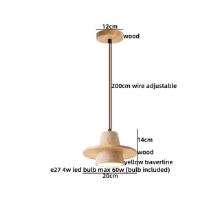 Celako™ Aureale Pendant Light | Wood Yellow Travertine Kitchen Island Lighting
