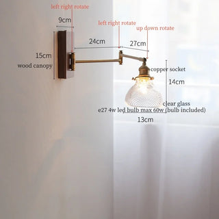 Celako™ Oscilla Wall Light | Copper Glass Bedroom Lighting