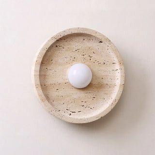 Celako™ Orlith Wall Light | Yellow Travertine Dining Room Lighting