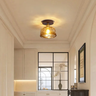 Celako™ Amboro Ceiling Light | Amber Glass Dining Room Lighting