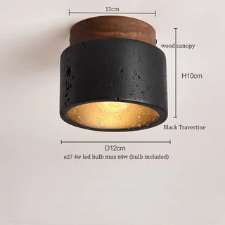Celako™ Kuroiwa Ceiling Light | Black Travertine Living Room Lighting