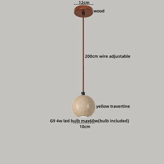 Celako™ Travertino Pendant Light | Yellow Travertine Kitchen Island Lighting