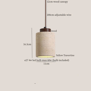 Celako™ Limestra Pendant Light | Yellow Travertine Vintage Wabi Sabi