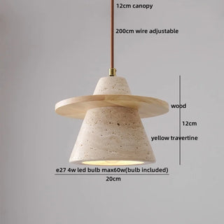 Celako™ Traverti Pendant Light | Travertine Dining Room Lighting