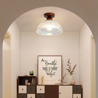 Celako™ Oakura Ceiling Light | Glass Wood Living Room Lighting