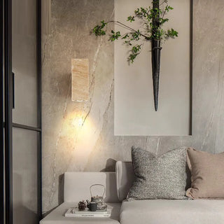 Celako™ Terravie Wall Light | Yellow Travertine Living Room Lighting