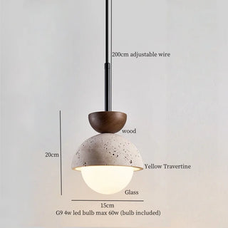 Celako™ Auremont Pendant Light | Yellow Travertine Bedroom Lighting