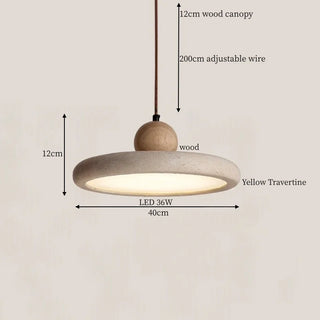 Celako™ Tivorea Pendant Light | Yellow Travertine Japan Wabi Sabi