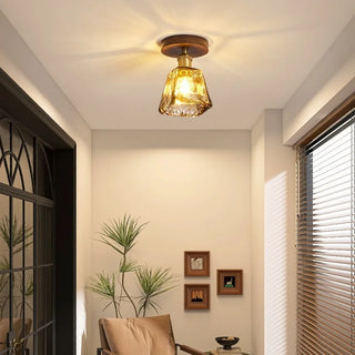 Celako™ Ambelis Ceiling Light | Amber Glass Living Room Lighting