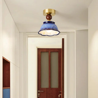 Celako™ Zaffre Ceiling Light | Blue Ceramic Dining Room Lighting