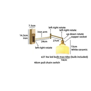 Celako™ Ceralo Wall Light | Ceramic Bedroom Lighting