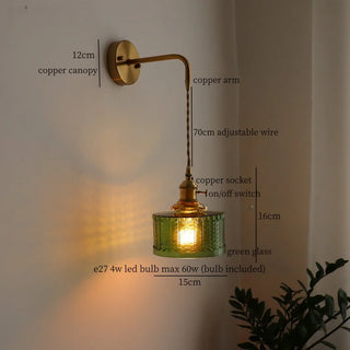 Celako™ Patinor Wall Light | Green Glass Living Room