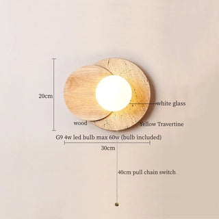 Celako™ Aureline Wall Light | Yellow Travertine Living Room Lighting