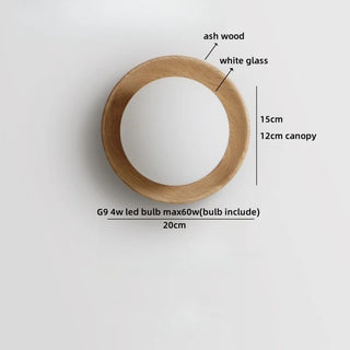 Celako™ Natura Wall Light | Ash Wood Bedside Lighting