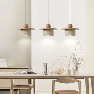Suspension Celako™ Aurapietra | Travertin jaune et minimalisme nordique