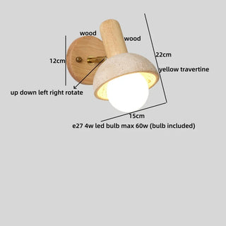 Celako™ Calivert Wall Light | Yellow Travertine Bedroom Lighting