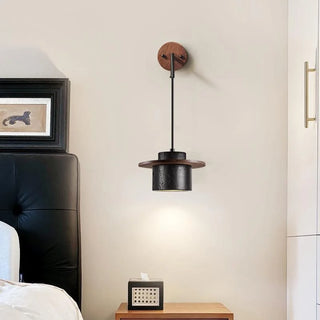 Celako™ Pivotra Wall Light | Black Travertine Bedroom Lighting