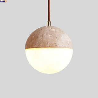 Celako™ Terravi Pendant Light | Yellow Travertine Wabi Sabi