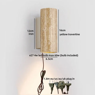Celako™ Cavato Wall Light | Black Travertine Vintage