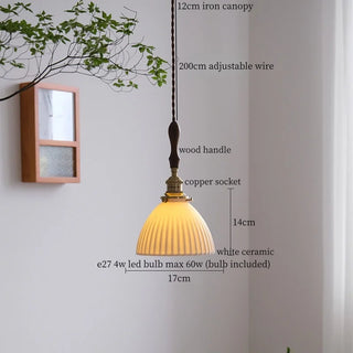 Celako™ Albesco Pendant Light | White Ceramic Bedroom Lighting