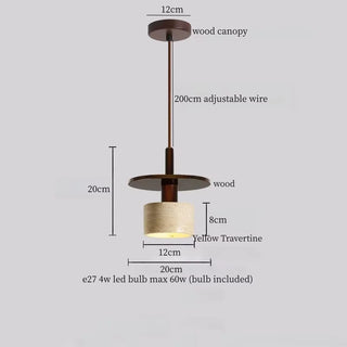 Celako™ Sunniva Pendant Light | Yellow Travertine Dining Room Lighting