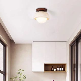 Celako™ Lunatra Ceiling Light | Yellow Travertine Mid Century Modern