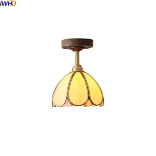 Celako™ Vitrowa Ceiling Light | Glass Copper Wood Kitchen Island Lighting
