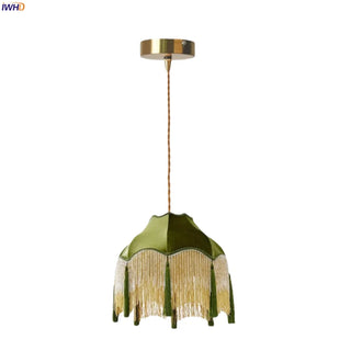 Celako™ Tasselo Pendant Light | Green Tassel Fabric Kitchen Island Lighting