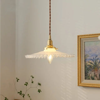 Celako™ Curvella Pendant Light | Glass Copper French Vintage Bedroom Lighting