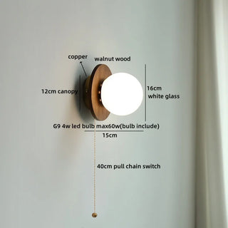 Celako™ Opalina Wall Light | Glass Bedroom Lighting