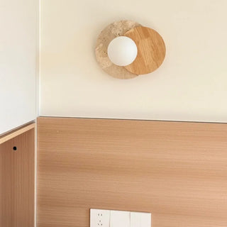Celako™ Tivolina Wall Light | White Glass Wood Japan Style Bedroom Lighting