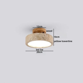 Celako™ Umbrena Ceiling Light | Black Travertine Mid Century Modern Bedroom Lighting