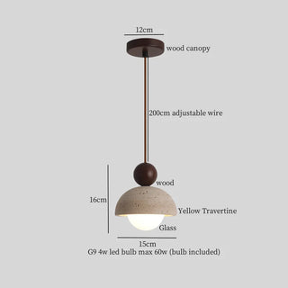 Celako™ Gemmula Pendant Light | Yellow Travertine Living Room Lighting