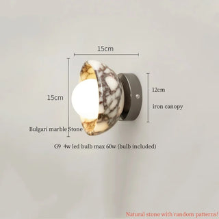 Celako™ Marbelle Wall Light | Bulgari Marble Bedroom Lighting