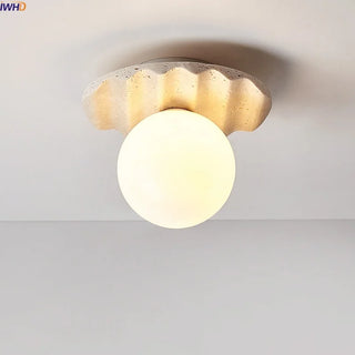 Celako™ Tiburtine Ceiling Light | Yellow Travertine Stone Living Room Lighting