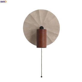 Celako™ Aurivine Wall Light | Yellow Travertine Bedroom Lighting