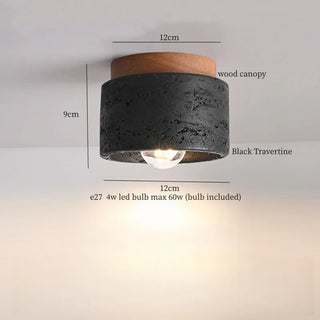 Celako™ Calciva Ceiling Light | Yellow Travertine Bedroom Lighting